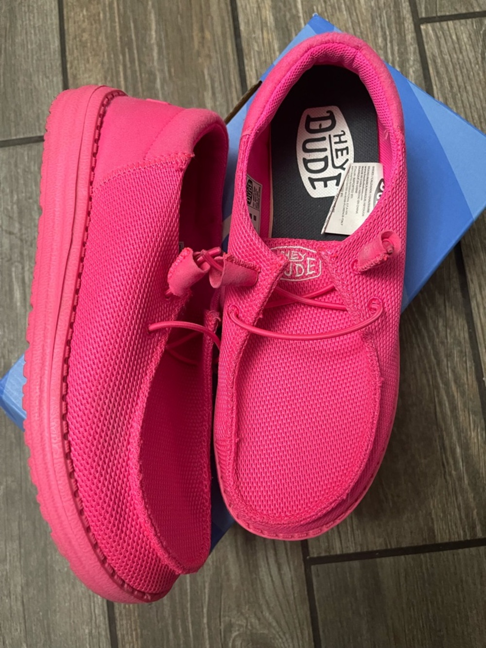 Hey Dude Neon Pink Mesh Slip-On Shoes